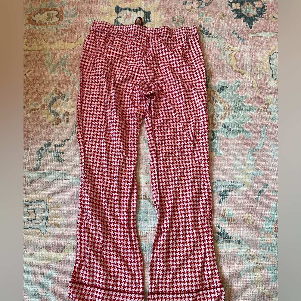 UGG Australia Raven Houndstooth Flannel Pajama Set in Pink & Red – Size Large - Picture 2 of 9